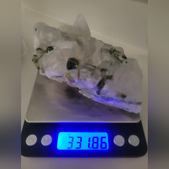 Raw Green Tourmaline in Quartz Crystal - Picture 9 of 10